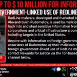 The US is offering a whopping $10 million reward to catch the mastermind behind the RedLine malware.