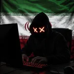 hacker in front of a iranian flag