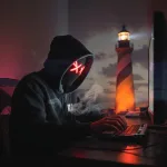 hacker with a lighthouse in the background