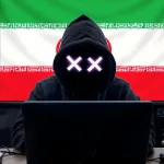 hacker in front of a iranian flag