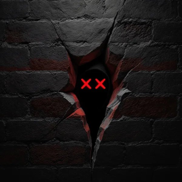 hacker busting through a wall