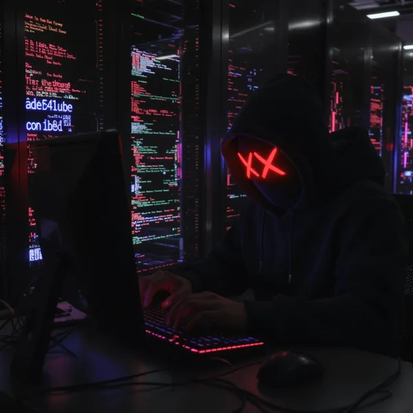hacker in room of network servers