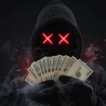 hacker holding money