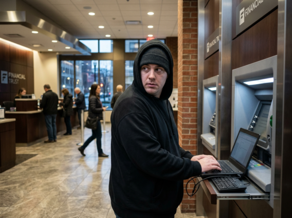 Hacker in a bank